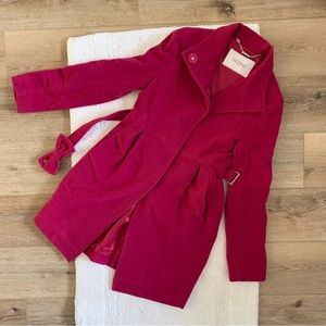 Fuscia belted winter coat